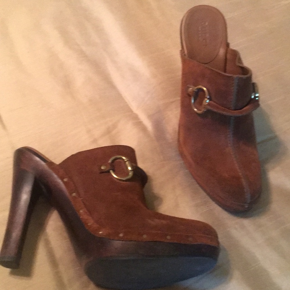 Gucci suede mules